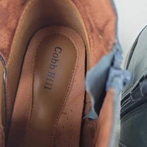 Cobb Hill Leather Ankle Booties Boots Womens 10 Blue Gray - Picture 13 of 15